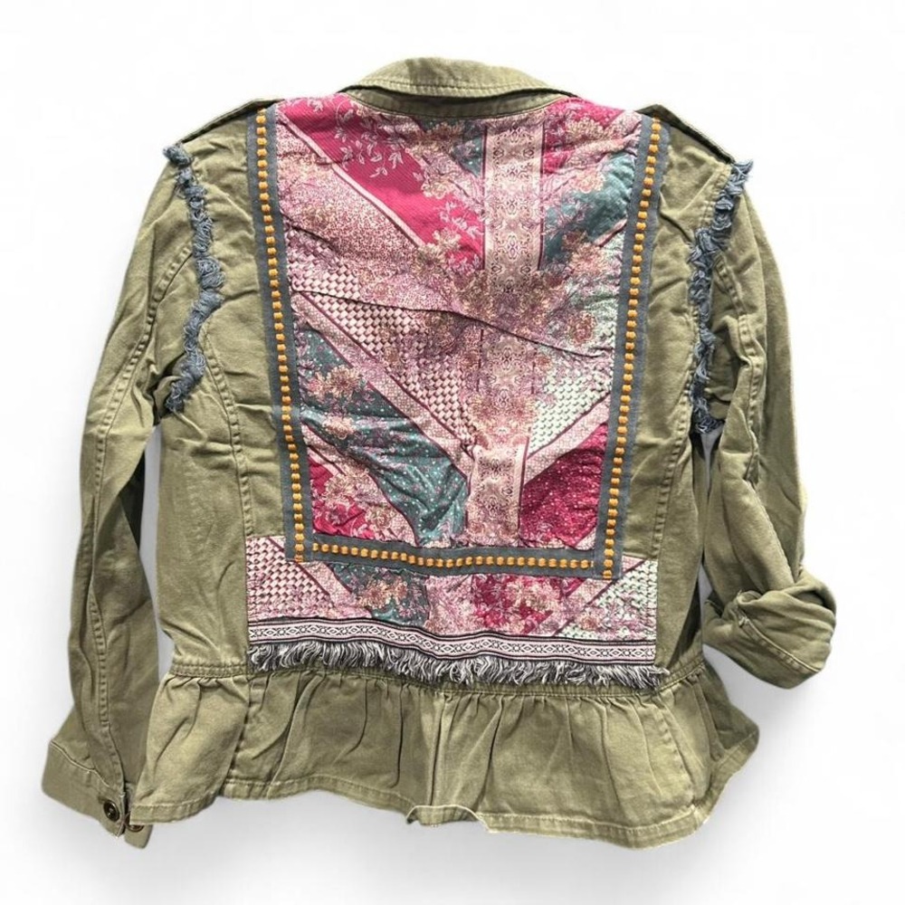 Olive green Y2K boho style khaki jacket by Matilda Jane size 16 (L7)